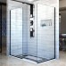 DreamLine Linea Two Individual Frameless Shower Screens 34 in. and 30 in. W x 72 in. H  Open Entry Design in Satin Black - SHDR-3230342-09 - B07H6R963Q